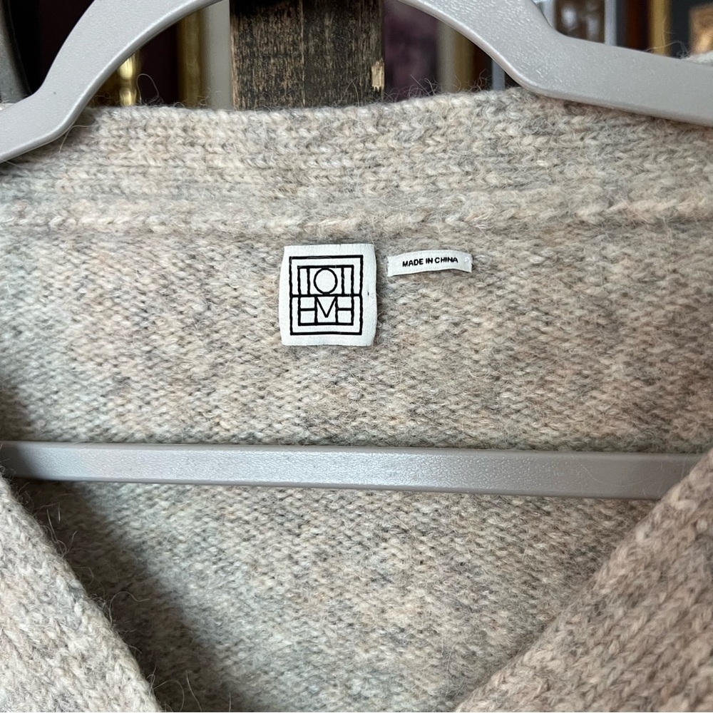 Toteme Treviso Cream Gray Wool-Alpaca Blend Cardigan XXS - Picture 11 of 16